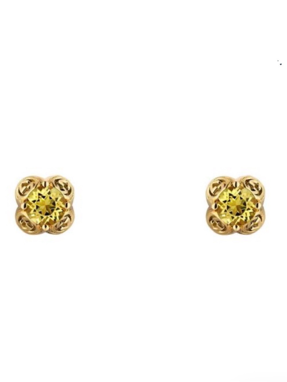 Gucci Interlocking Yellow Gold Earrings with Beryl